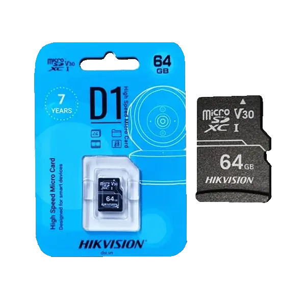 Thẻ nhớ MicroSD 64GB Hikvision màu xanh chuyên dụng