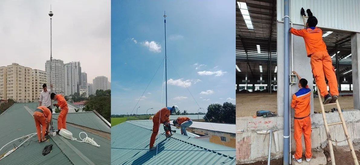 Thi công tiếp địa chống sét trọn gói tại Đà Nẵng Thi cong tiep dia chong set cho nha may xi nghiep kho