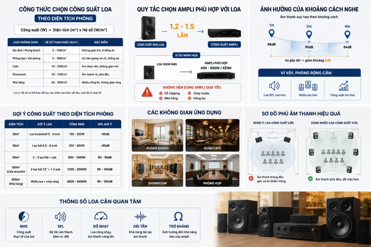 Cách Chọn Công Suất Loa Phù Hợp Diện Tích Phòng