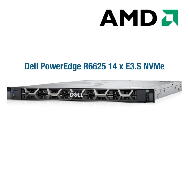 Máy chủ Dell PowerEdge R6625 14xE3.S NVMe (AMD EPYC 9124/ 128 GB RAM/ 6.4TB NVMe Gen5)