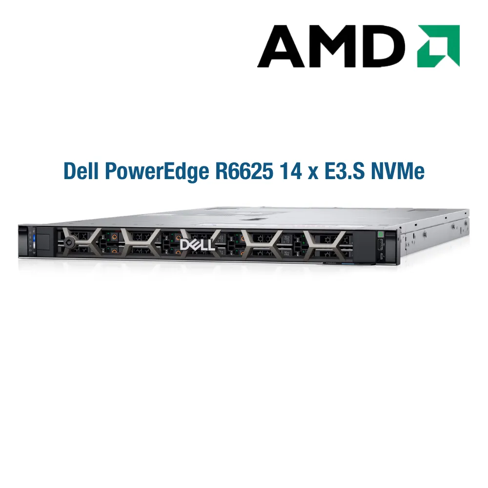 Máy chủ Dell PowerEdge R6625 14xE3.S NVMe (AMD EPYC 9124/ 128 GB RAM/ 6.4TB NVMe Gen5) Máy chủ Dell PowerEdge R6625 14xE3.S NVMe (AMD EPYC 9124/ 128 GB RAM/ 6.4TB NVMe Gen5)