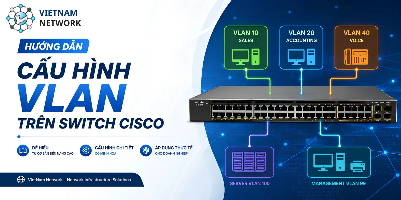 Hướng Dẫn Cấu Hình VLAN Trên Switch Cisco Từng Bước Dễ Hiểu huong dan thiet lap vlan tren switch cisco 1