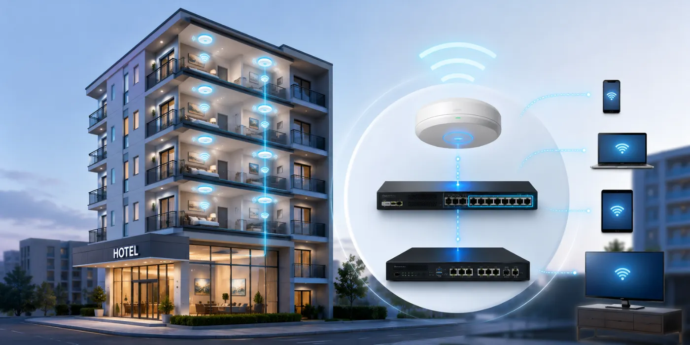 Thiết Kế WiFi Khách Sạn Mini 4–6 Tầng Ổn Định, Phủ Sóng Mạnh Thiết Kế WiFi Khách Sạn Mini 4–6 Tầng Ổn Định