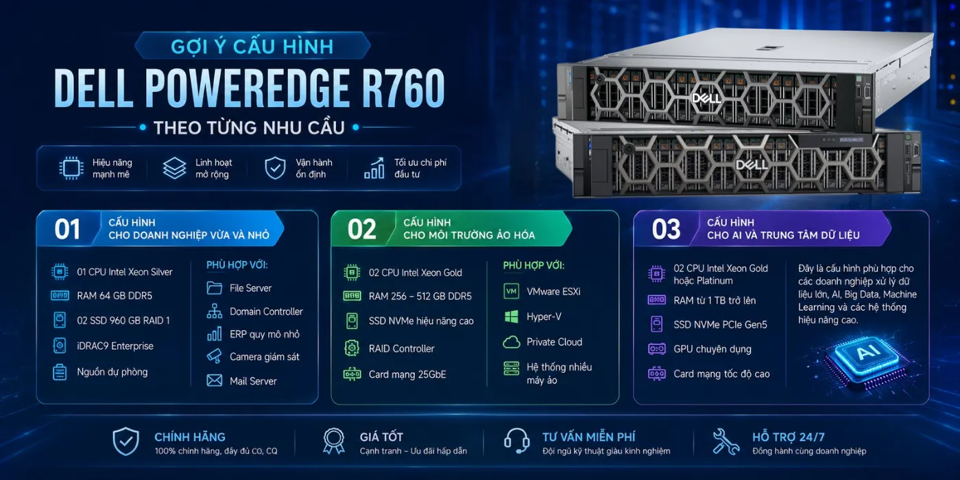 Phân Phối Dell PowerEdge R760 Chính Hãng Tại Đà Nẵng phan phoi dell poweredge r760 chinh hang da nang 4